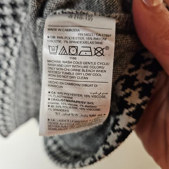 Old Navy Black & White Houndstooth Mini Dress Size L Teen Bodycon Y2K Grunge - Picture 5 of 7
